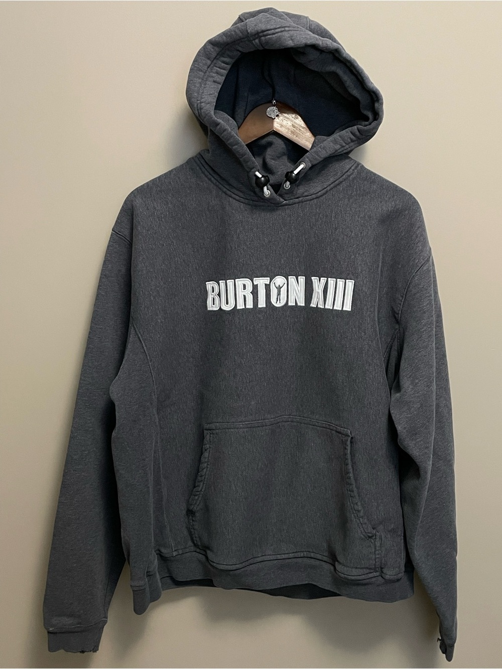 Burtongoods Burton 13 Dark Gray Crewneck Pullover Hoodie White Logo Men’s XL